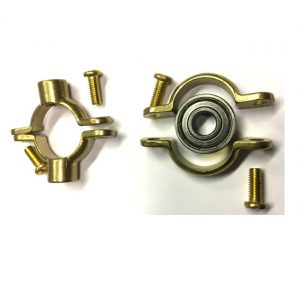 2 Brass Pipe Clamps, munsen type - with bearing